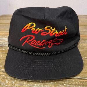 Vintage Pro Street Racing Chevy SnapBack Hat Rope 90s Americana Dad Cap Black